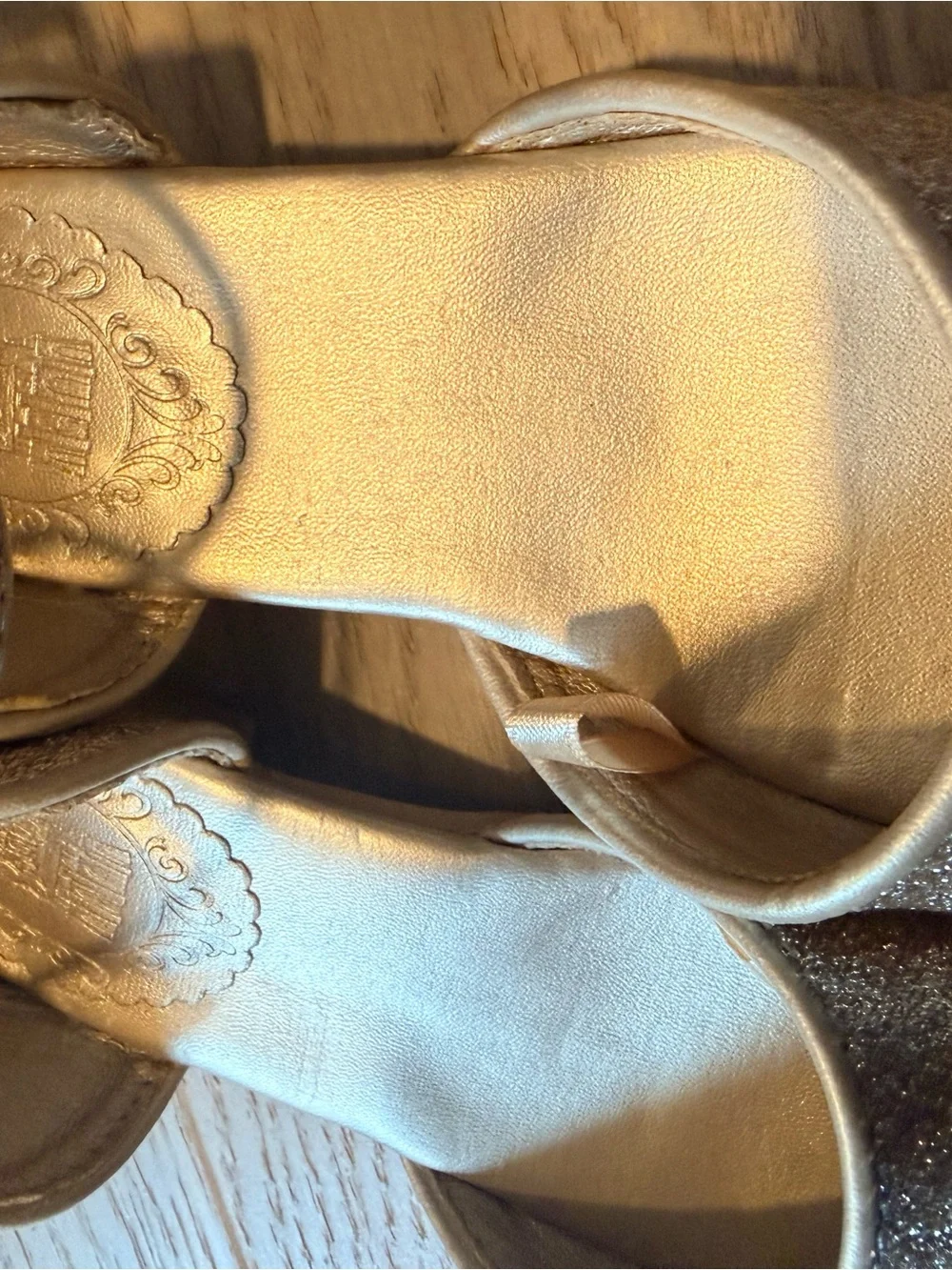 Disney Gold Glitter Ankle-Strap Heels